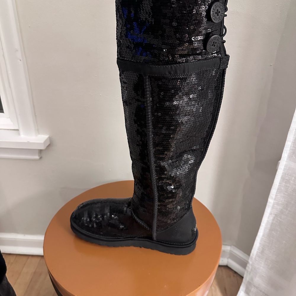 UGG Black Sequin Over the Knee Boots - Picture 8 of 8